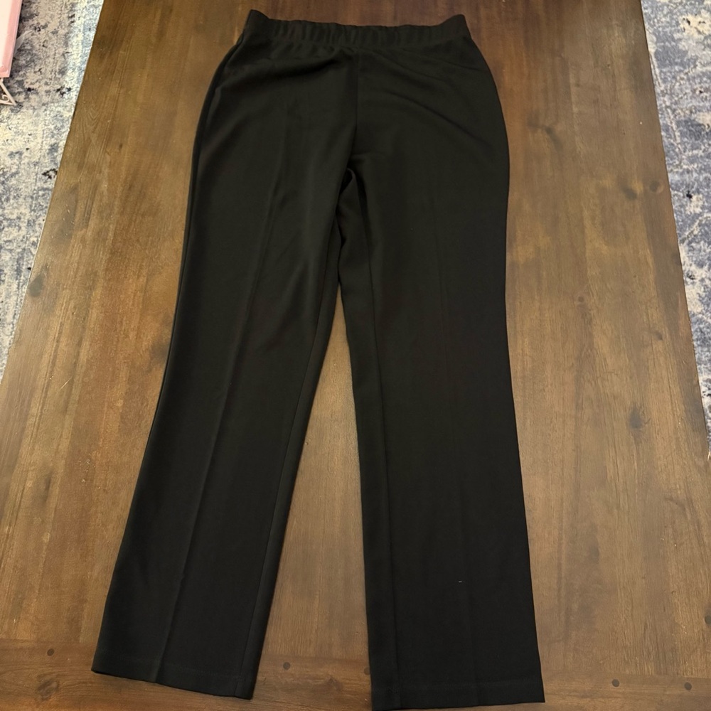 Susan Graver Black Straight-Leg Pull-On Pants